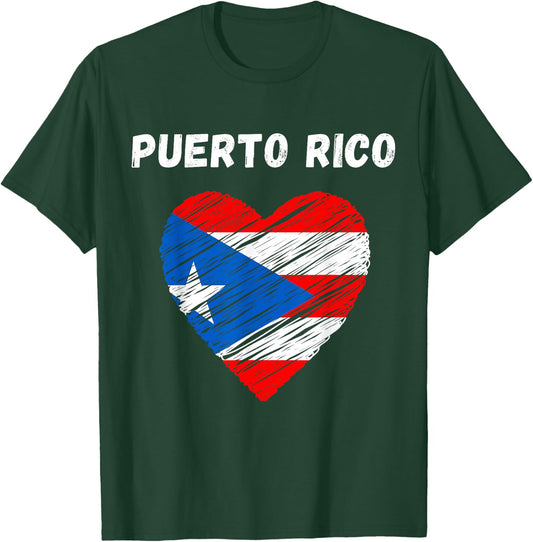 Puerto Rico Flag Holiday Puerto Rico Heart Puerto Rican Flag T-Shirt - T-Shirt | Forest