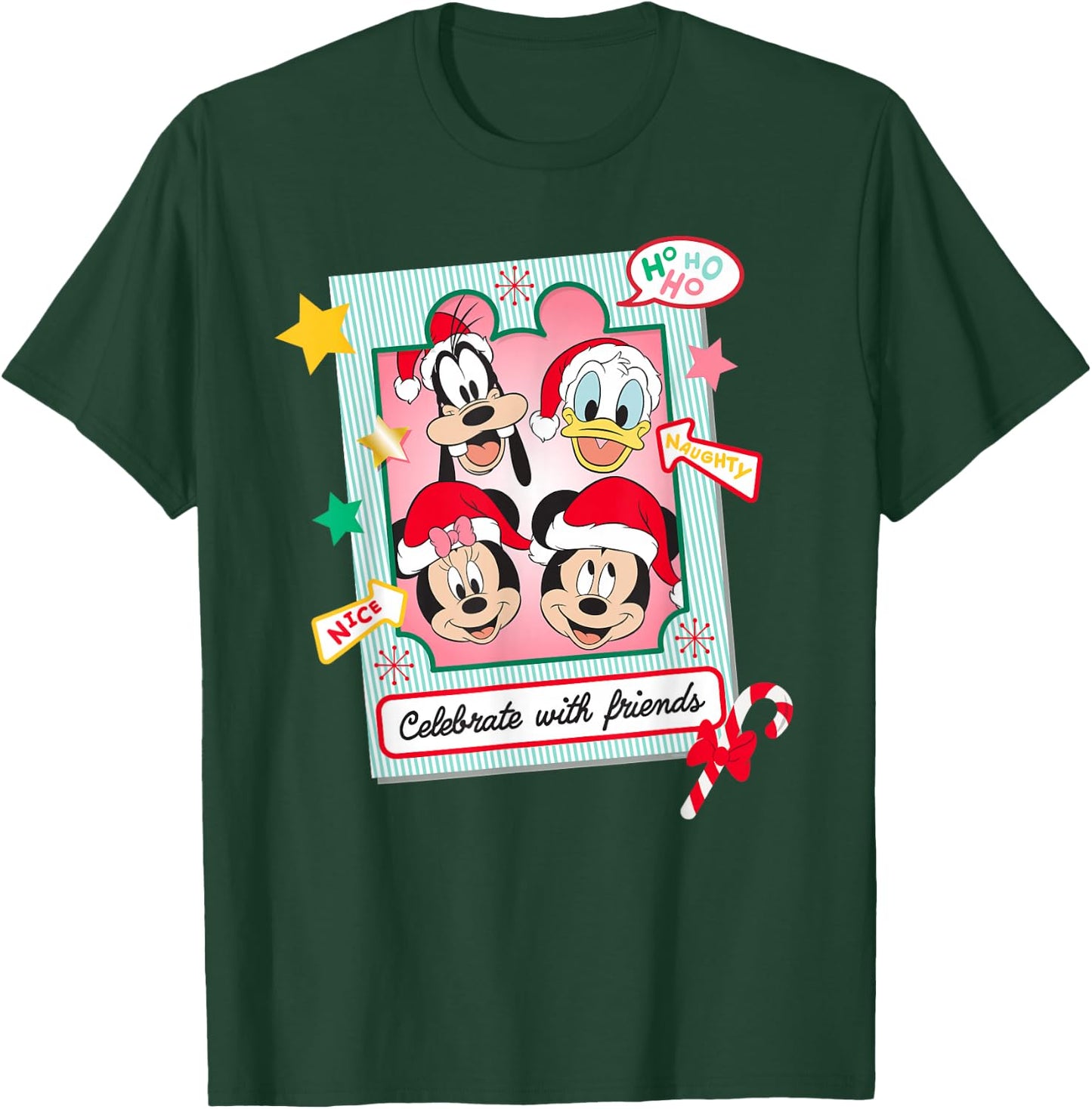 Disney Mickey Mouse & Pals Christmas Celebrate with Friends T-Shirt - T-Shirt | Forest