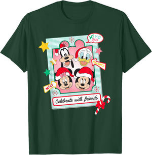 Disney Mickey Mouse & Pals Christmas Celebrate with Friends T-Shirt - T-Shirt | Forest