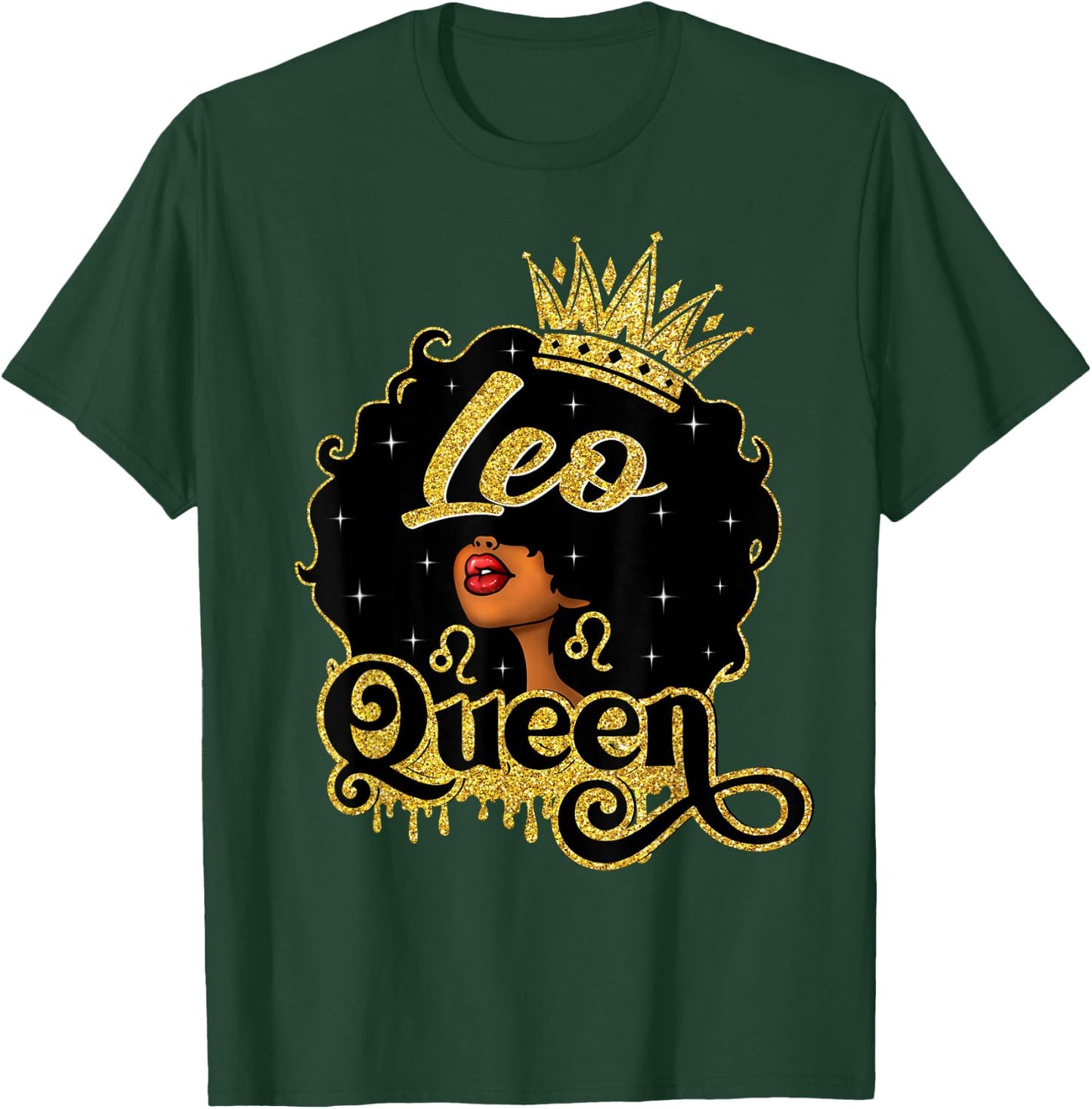 Leo Queen African American Afro Women It's My Birthday T-Shirt - T-Shirt | Forest