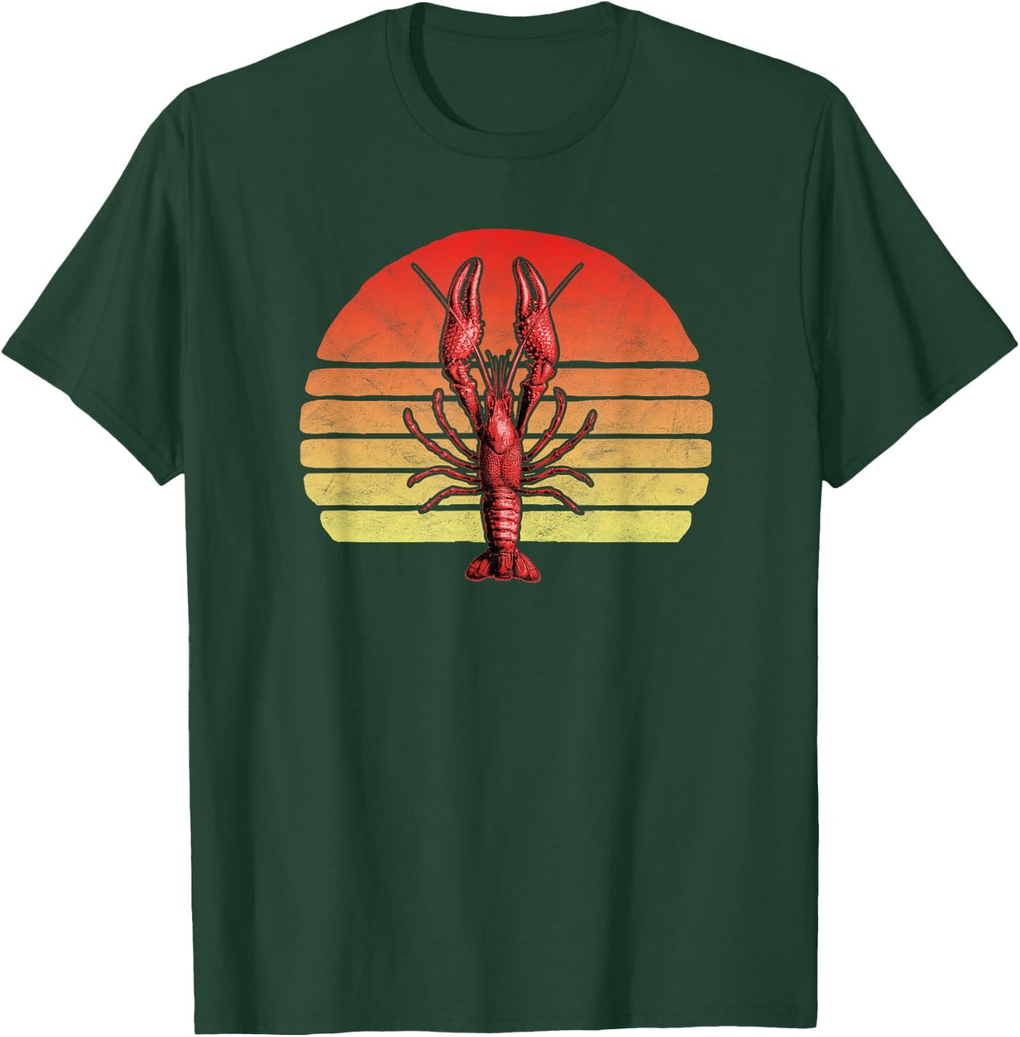 Vintage Crawdad 80s Style Graphic Louisiana Crayfish T-Shirt - T-Shirt | Forest