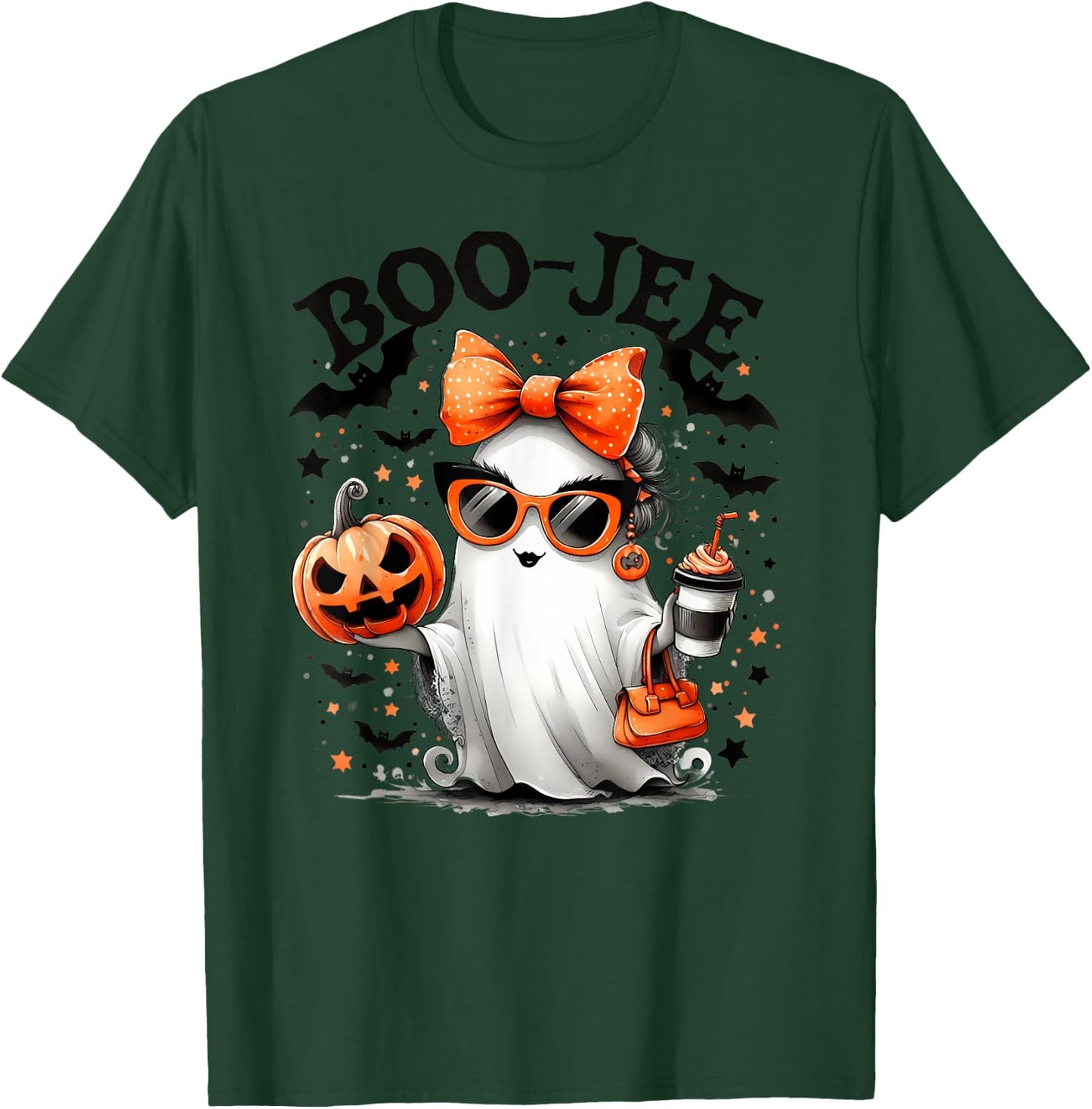 Halloween Trick or Treat BOO-GEE Ghost And Pumpkin T-Shirt - T-Shirt | Forest
