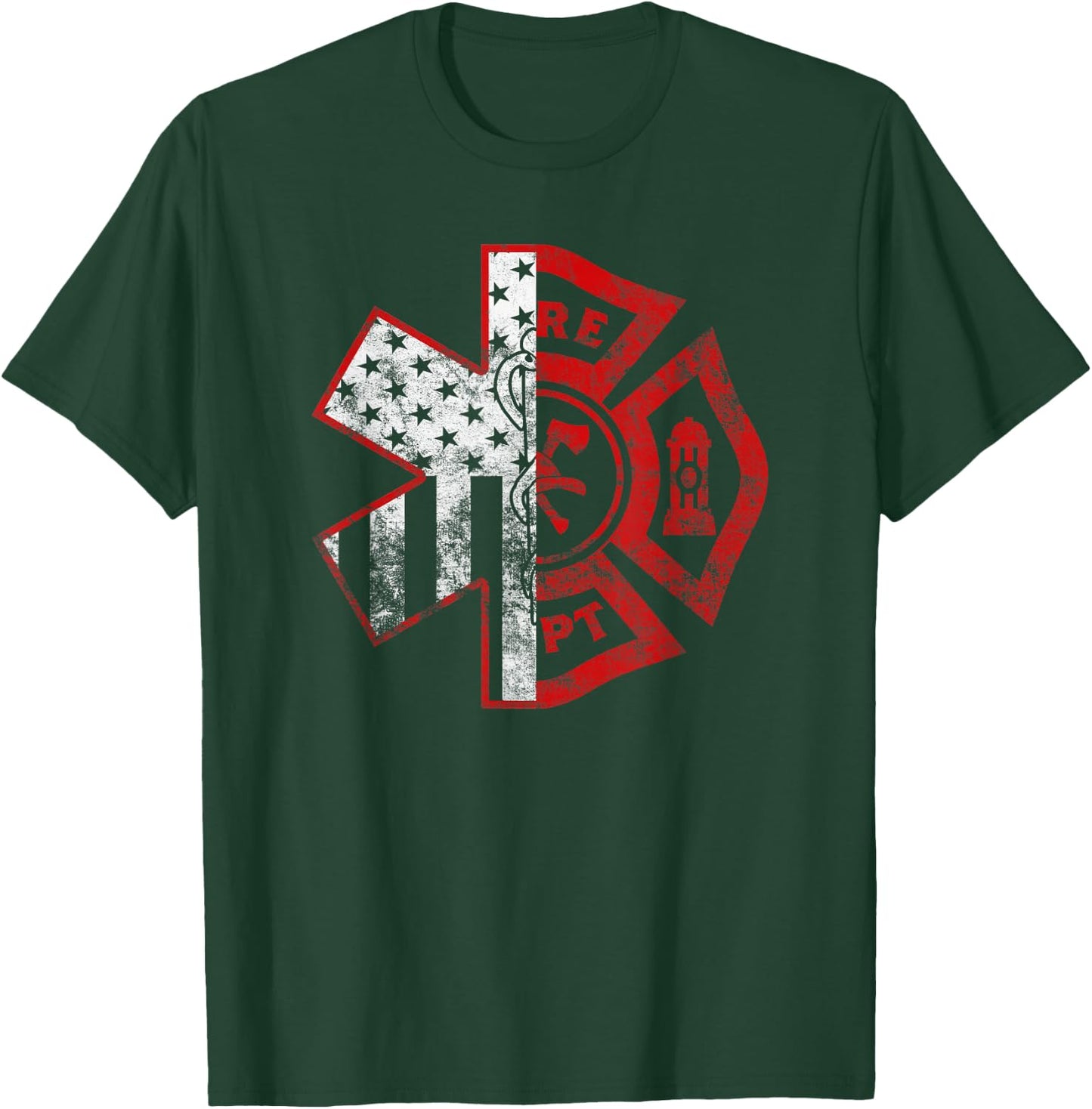 Emergency Medical Services EMS EMT EMR Firefighter Paramedic T-Shirt - T-Shirt | Forest