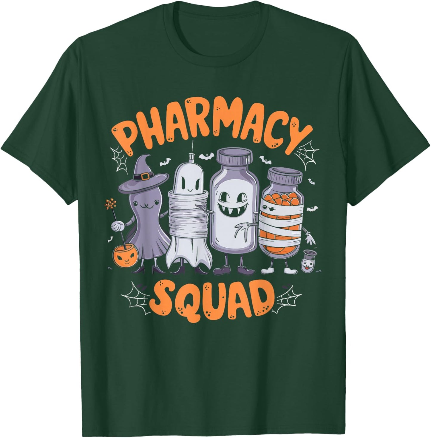 Pharmacy Squad Cute Halloween Pharmacist Techs Students Fun T-Shirt - T-Shirt | Forest