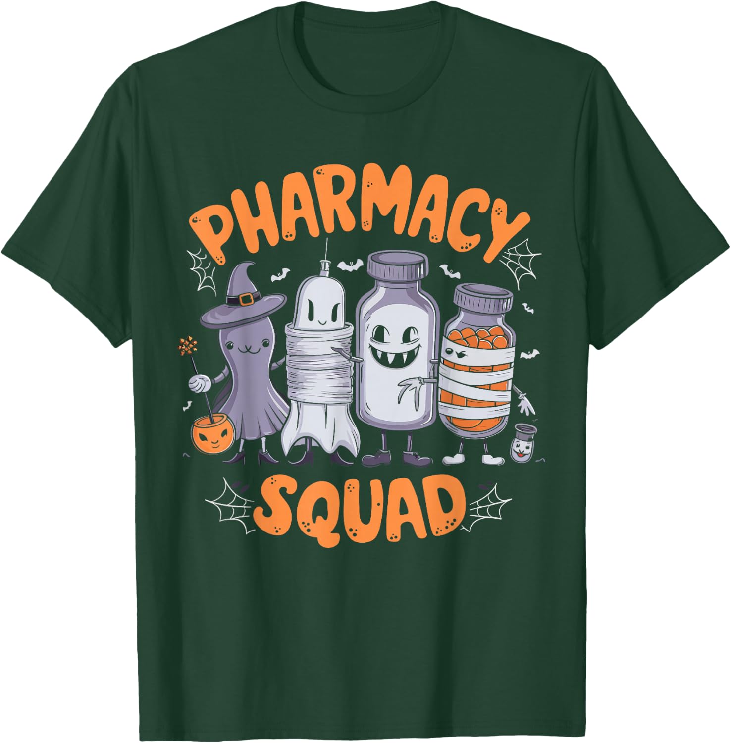 Pharmacy Squad Cute Halloween Pharmacist Techs Students Fun T-Shirt - T-Shirt | Forest