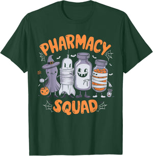 Pharmacy Squad Cute Halloween Pharmacist Techs Students Fun T-Shirt - T-Shirt | Forest