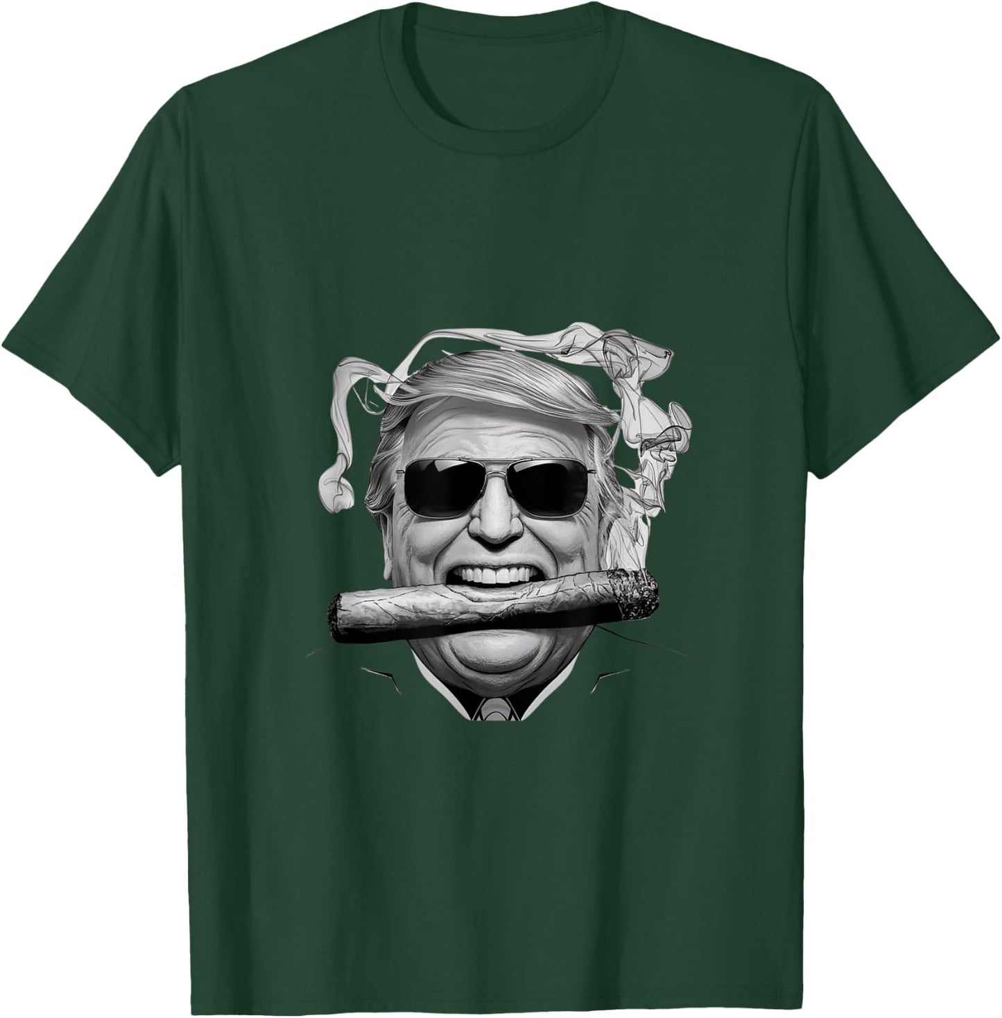 Motorcycle Trump Trump with a Cigar Victory X-Small Black Cartoon T-Shirt - T-Shirt | Forest