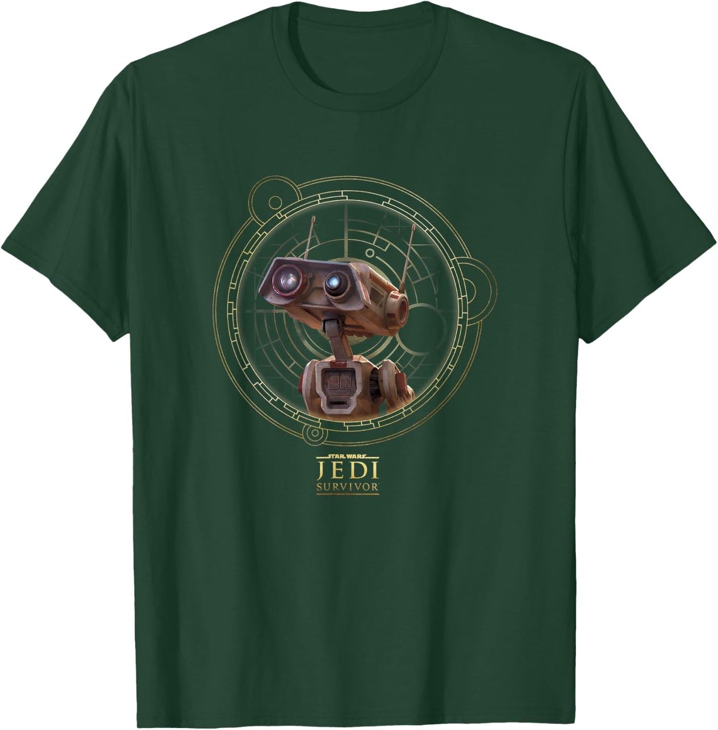 Star Wars Jedi: Survivor BD-1 Circle Vintage Portrait T-Shirt - T-Shirt | Forest