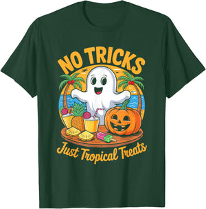 Cute Summerween Ghost Funny Beach Halloween T-Shirt - T-Shirt | Forest