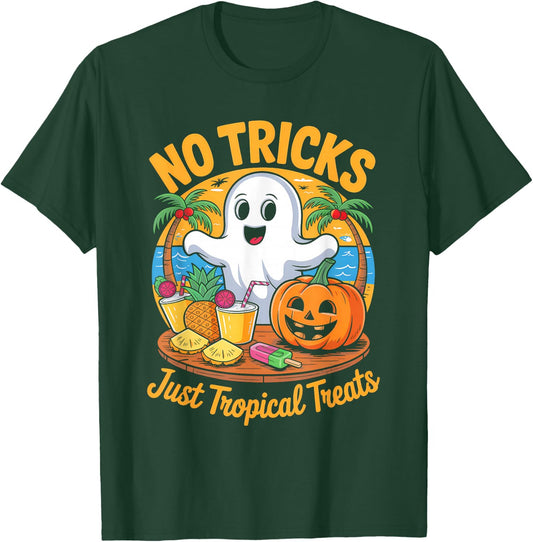 Cute Summerween Ghost Funny Beach Halloween T-Shirt - T-Shirt | Forest