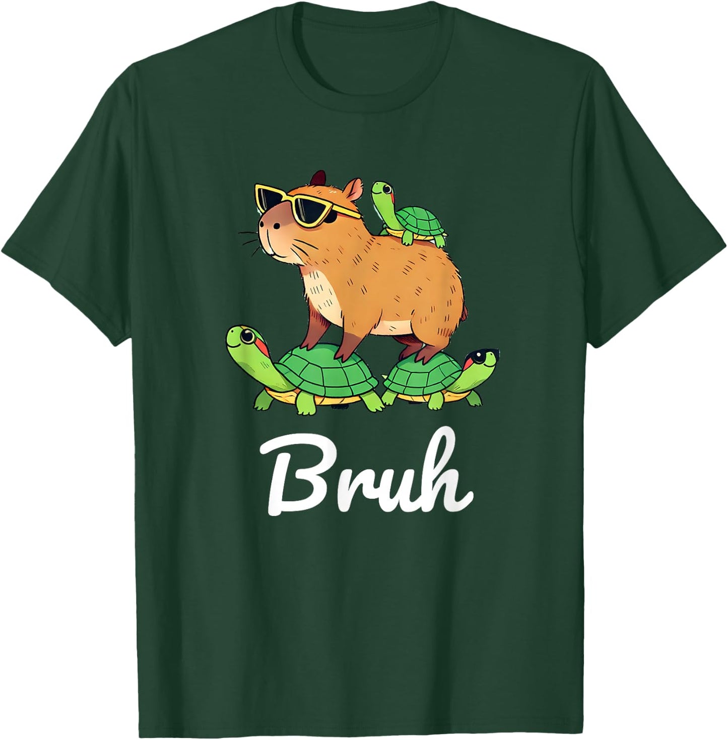 Bruh Capybara Capybaras meme Retro Lover Gifts Rodent Funny T-Shirt - T-Shirt | Forest