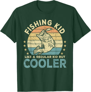Fishing Kid Fish Funny Fisherman T-Shirt - T-Shirt | Forest