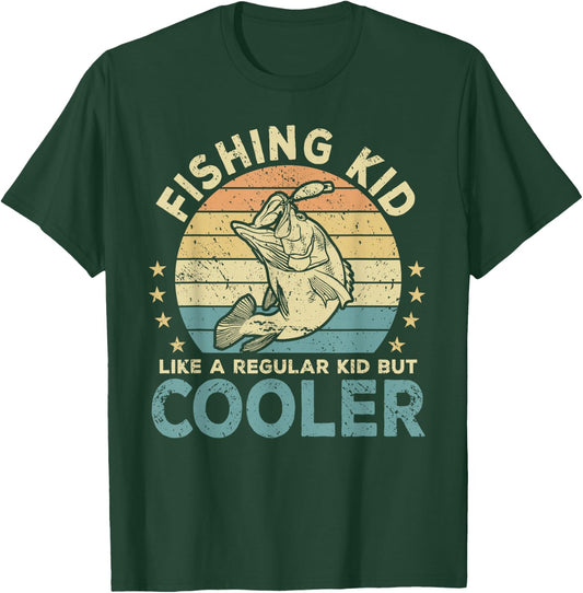 Fishing Kid Fish Funny Fisherman T-Shirt - T-Shirt | Forest