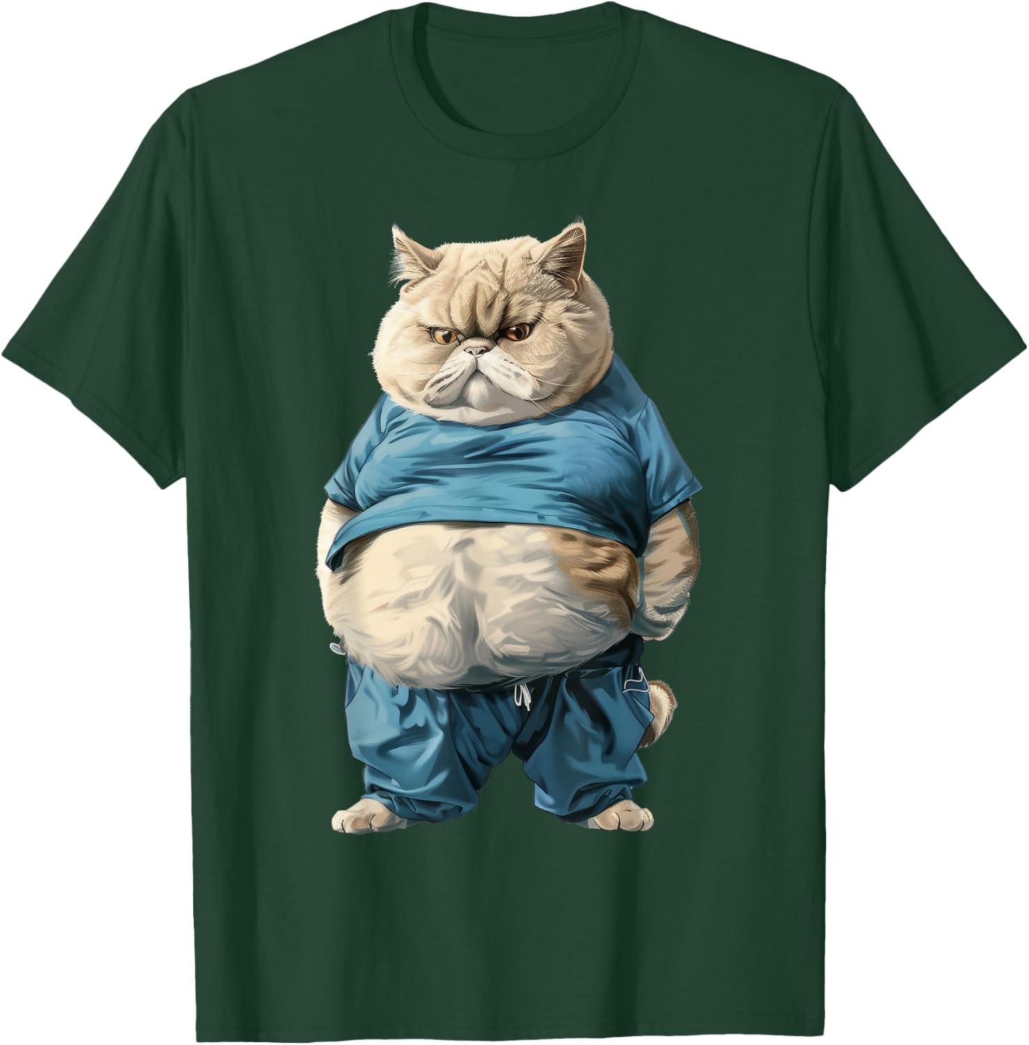 Nourjoy Funny Fat Cat Art Design Fat Kitten Cat Lover , Small, Black T-Shirt - T-Shirt | Forest