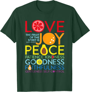 Christian Bible Verse Fruit Of The Spirit Galatians 5:22 God T-Shirt - T-Shirt | Forest