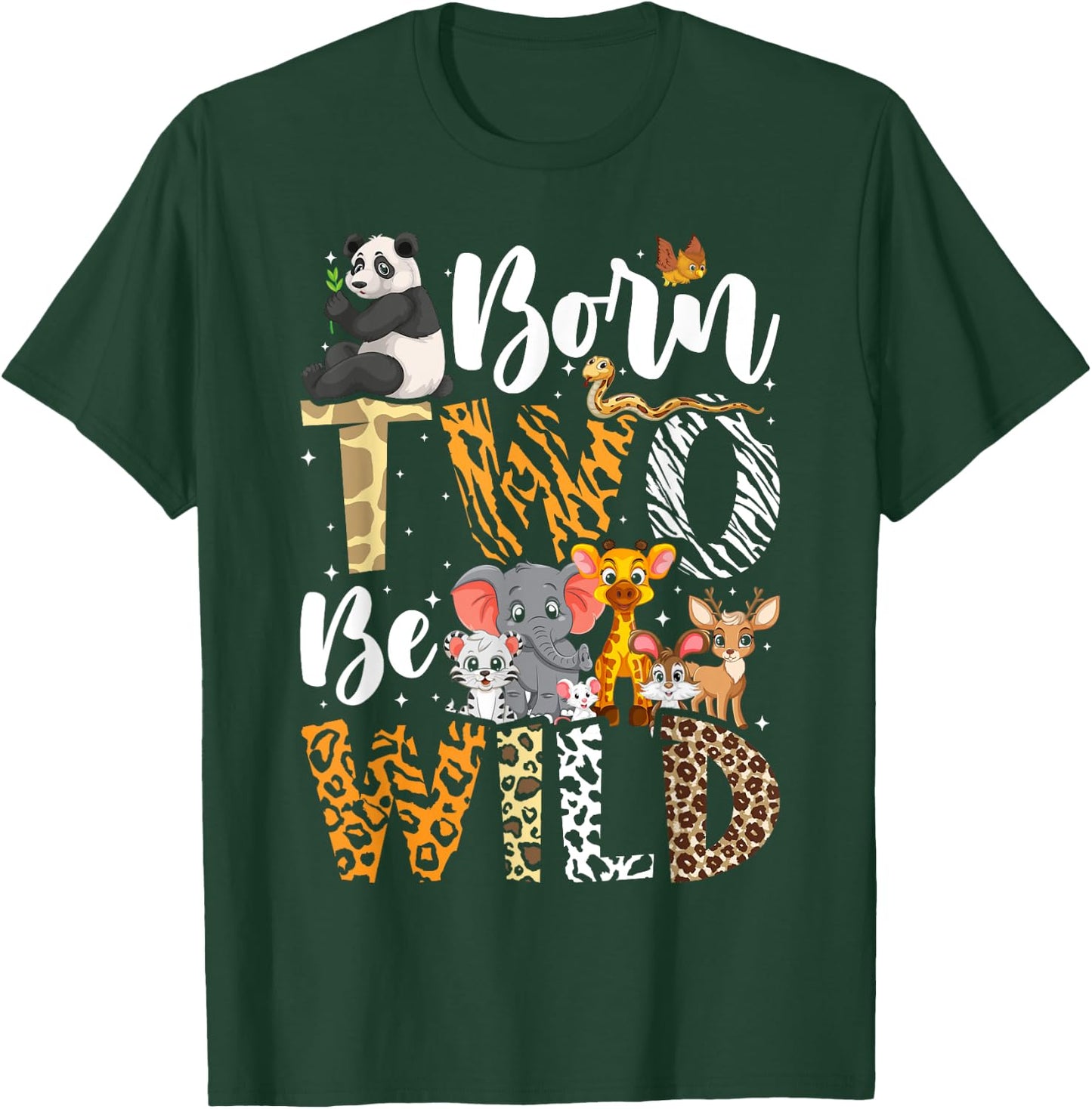 Born 2 Be Wild Birthday Decorations Girl Boy Baby Lion 2nd T-Shirt - T-Shirt | Forest