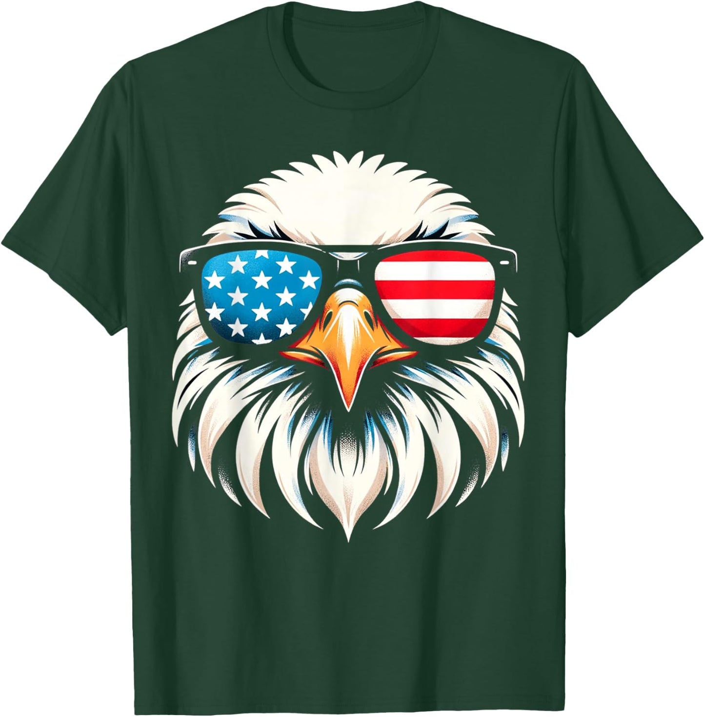 Patriotic Eagle Red White Blue USA Flag Eagle 4th of July T-Shirt - T-Shirt | Forest