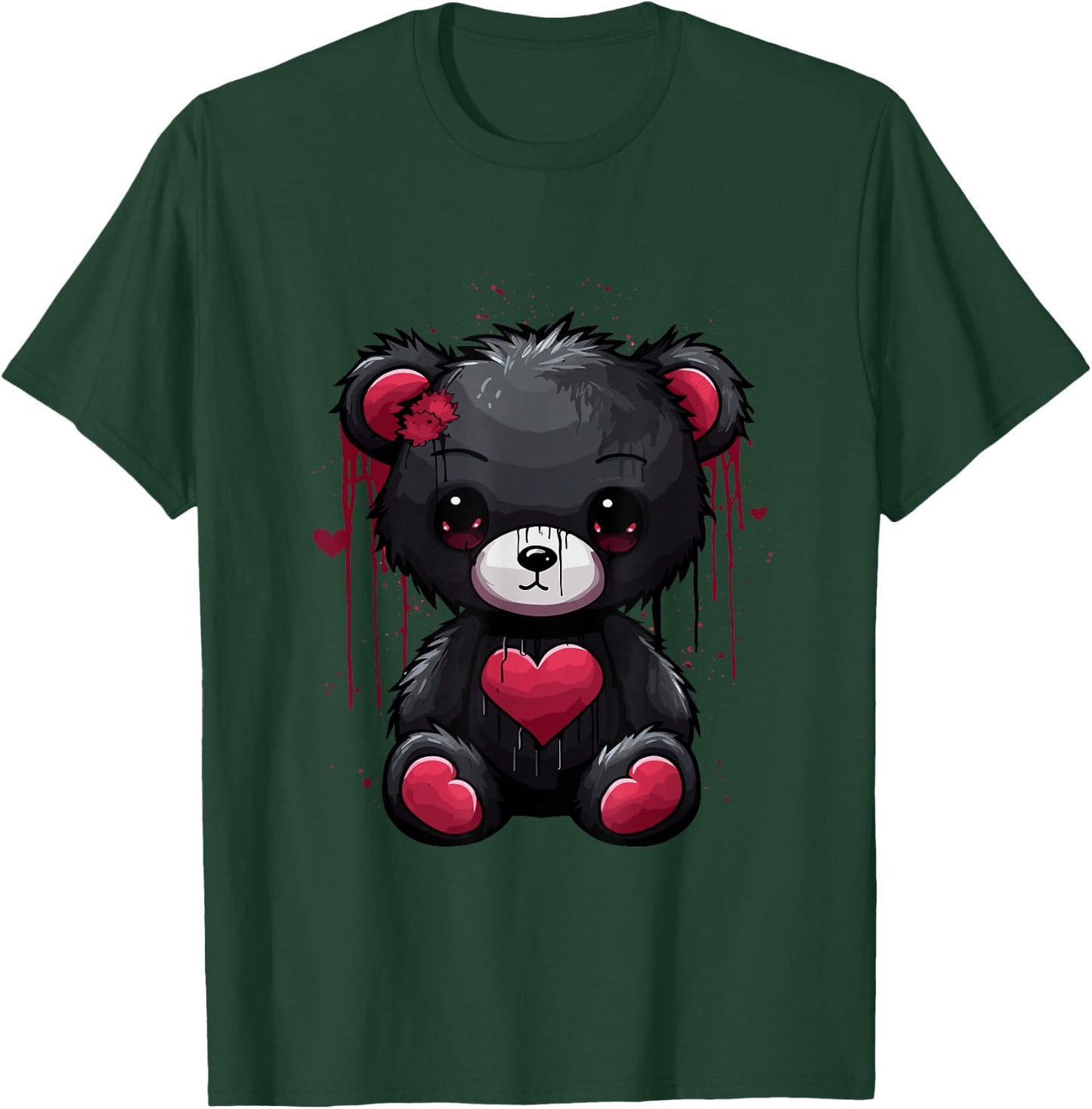 Emo Teddy Bear Goth Bear Creepy Teddy Bear T-Shirt - T-Shirt | Forest