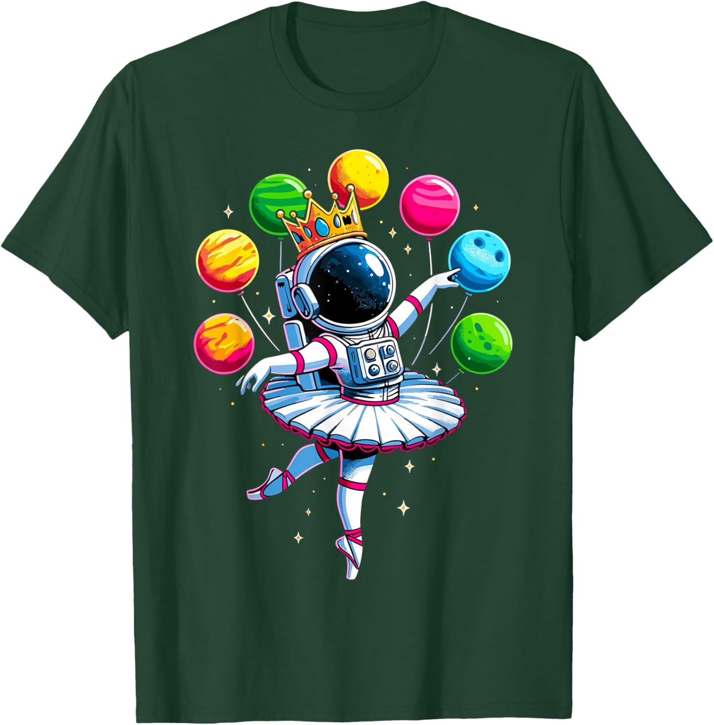 Ballerina Girl Space Astronaut T-Shirt - T-Shirt | Forest