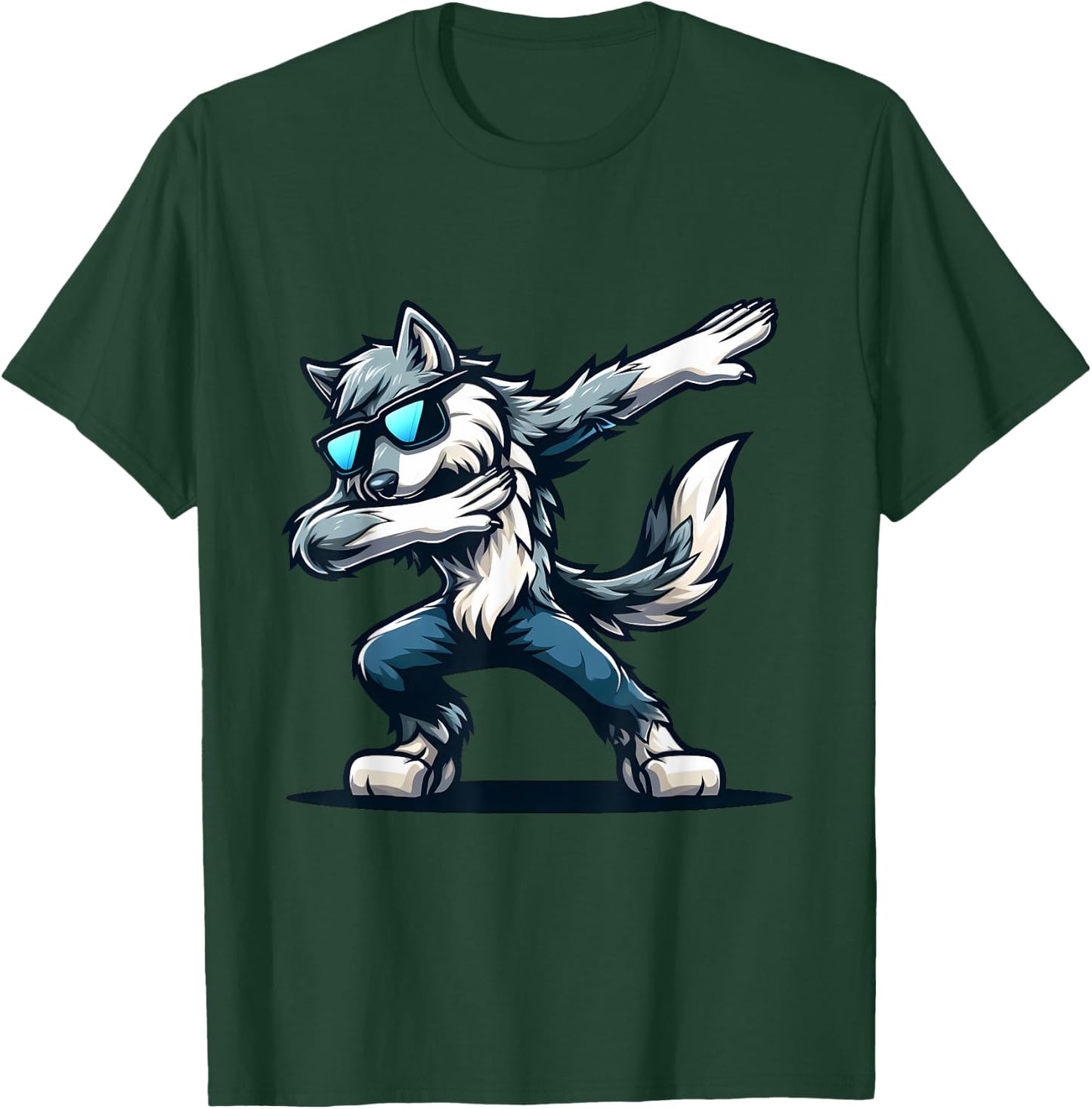 Funny Dab Timber Wolf Dancing Dabbing Wolf T-Shirt - T-Shirt | Forest