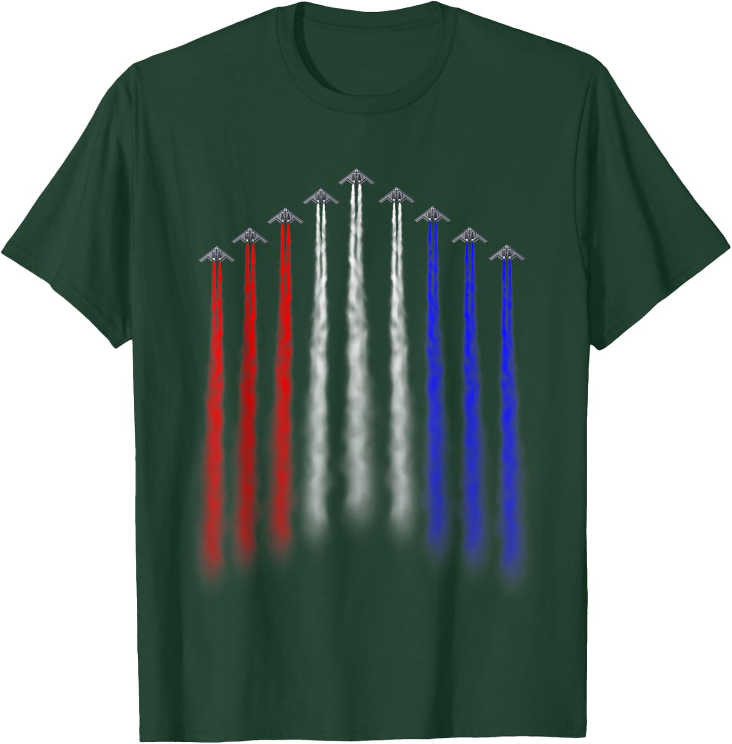 American Independence Bomber Jet Patriotic 4th of July T-Shirt - T-Shirt | Forest