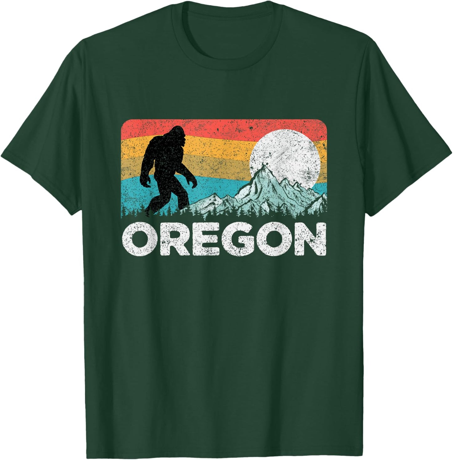 Oregon Pride Bigfoot Mountains 80's Vintage Nature Oregon T-Shirt - T-Shirt | Forest