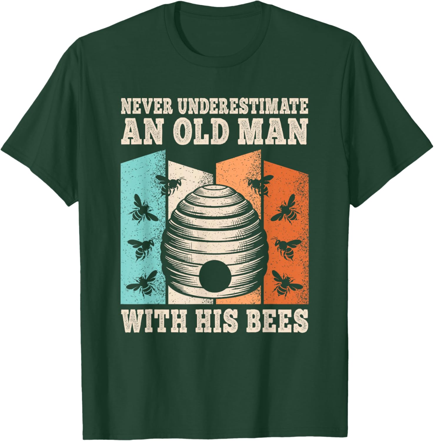 Never Underestimate An Old Man With His Bees Beekeeper Men T-Shirt - T-Shirt | Forest