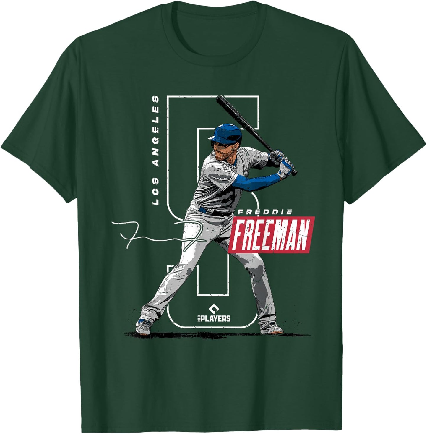 License Champs Freddie Freeman | Los Angeles Baseball Players | MLBFRE3002 , Small, Blue T-Shirt - T-Shirt | Forest