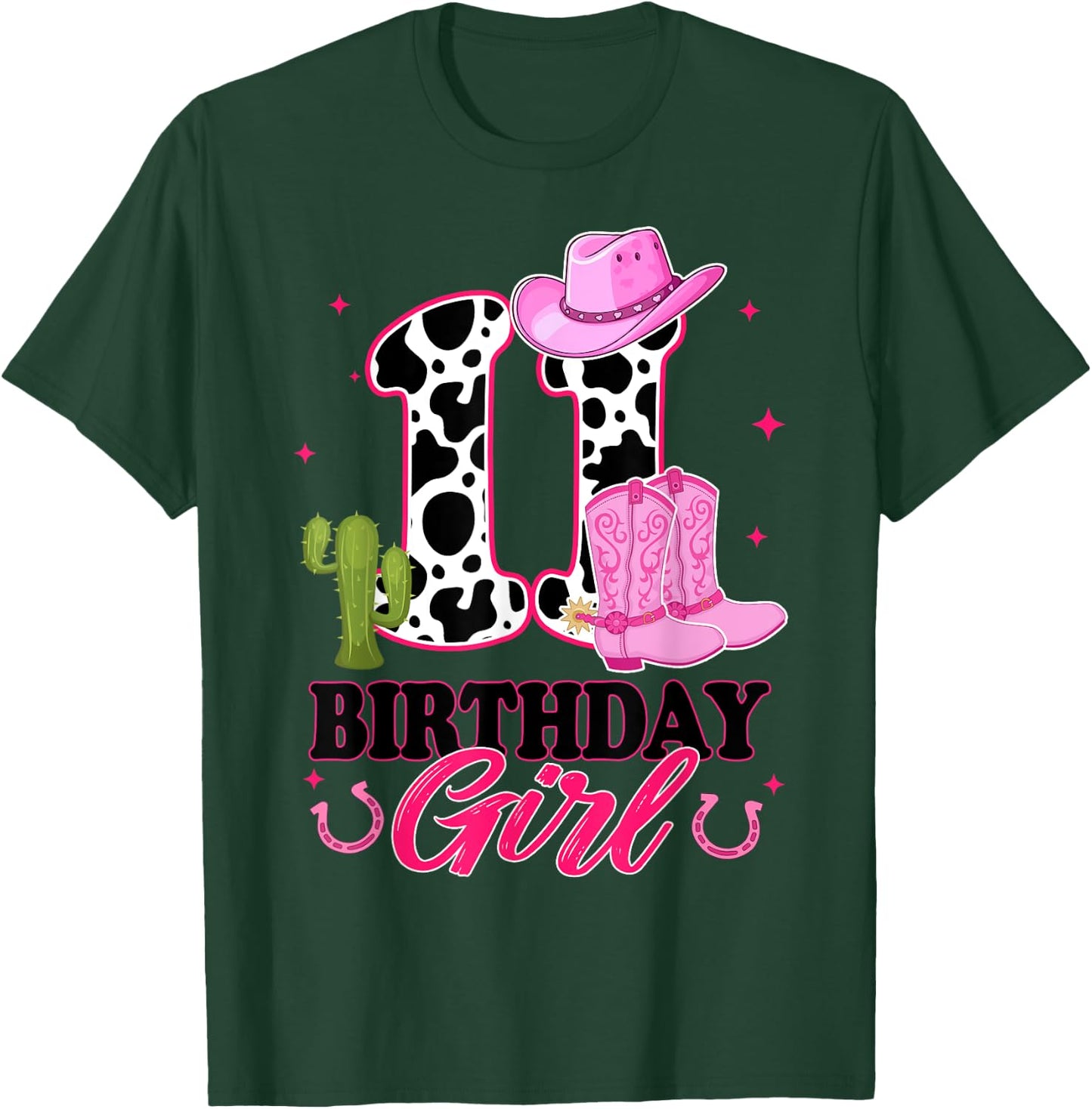 11th Birthday Girl Rodeo Western 11 Year Old Cowgirl T-Shirt - T-Shirt | Forest
