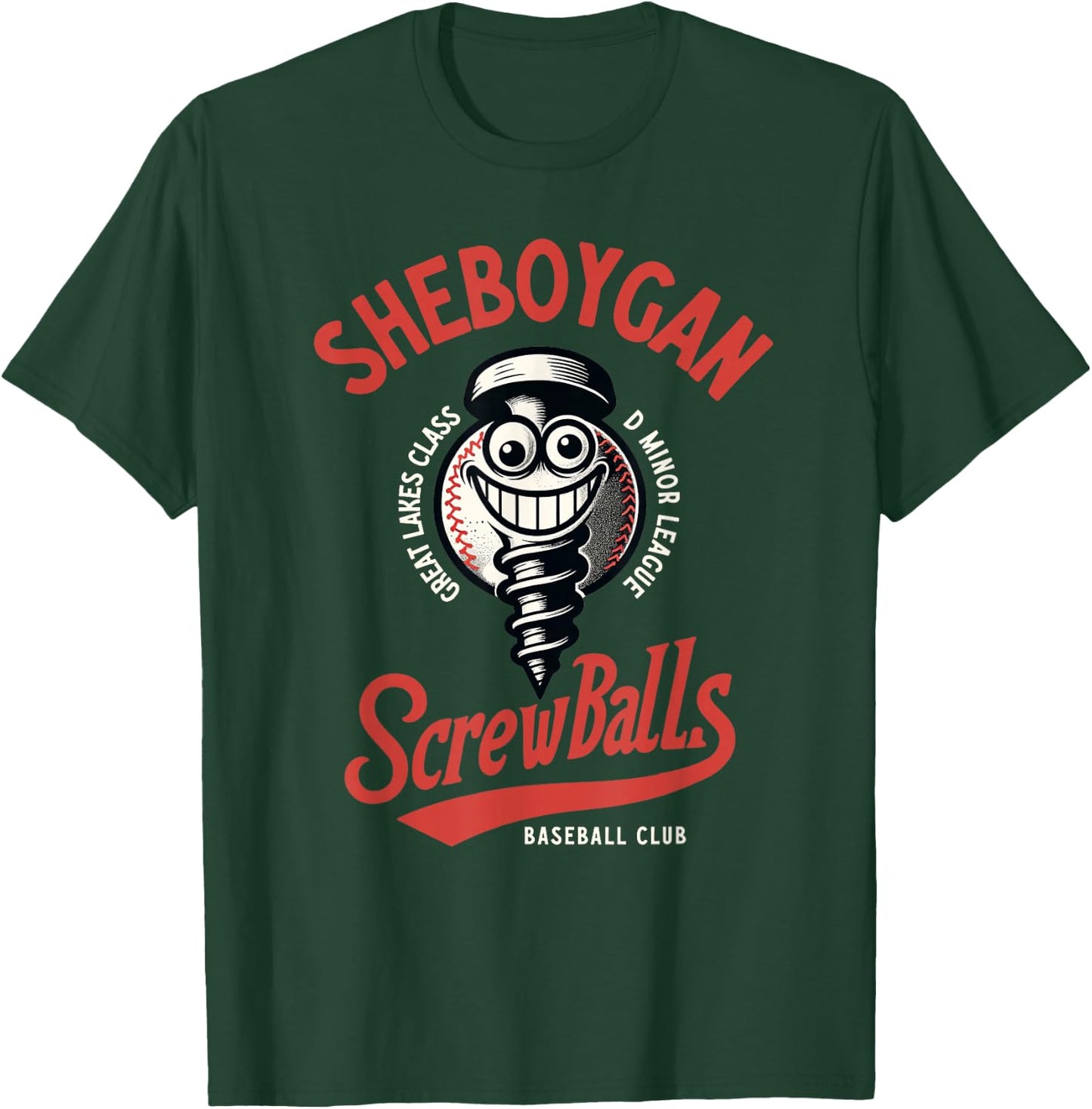 Sheboygan Screwballs Retro Minor League Baseball Team T-Shirt - T-Shirt | Forest