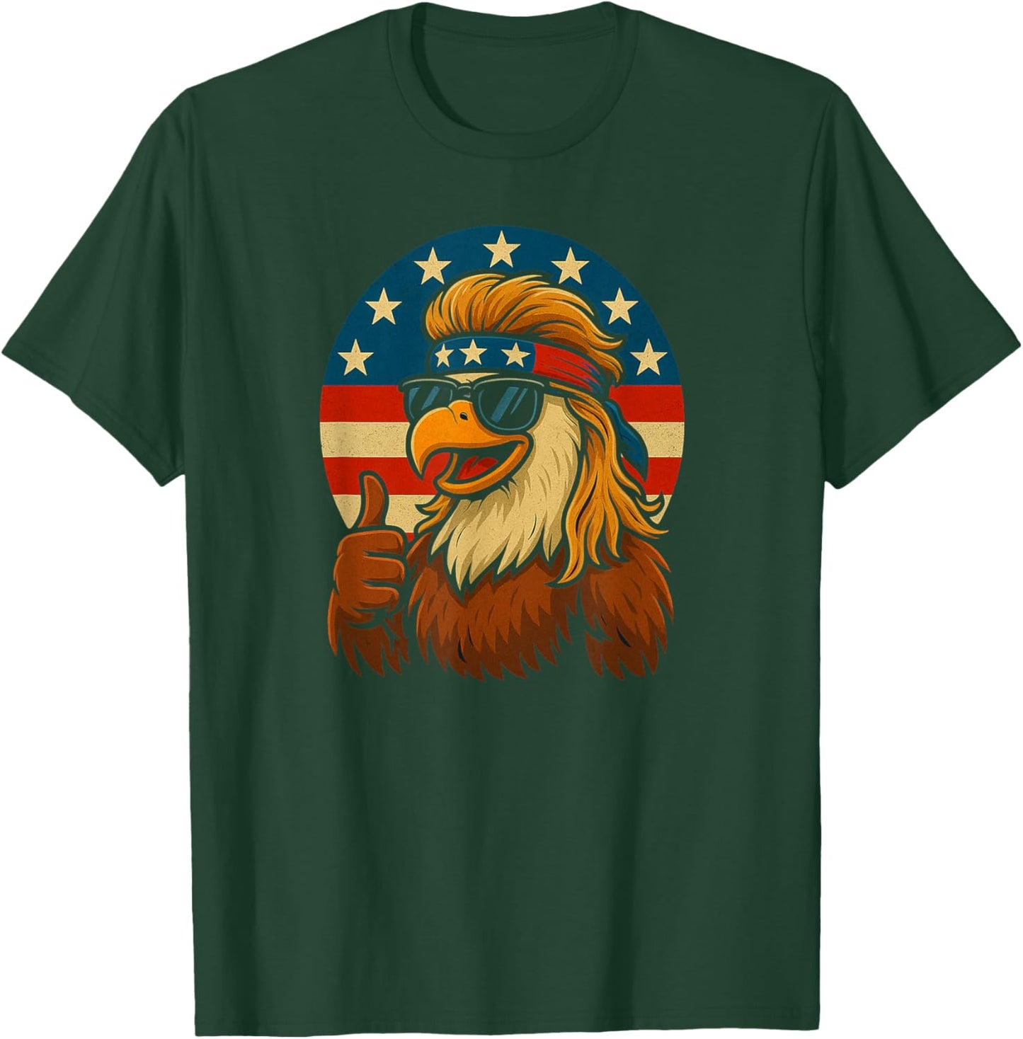 Patriotic Bald Eagle Mullet USA MERICA T-Shirt - T-Shirt | Forest