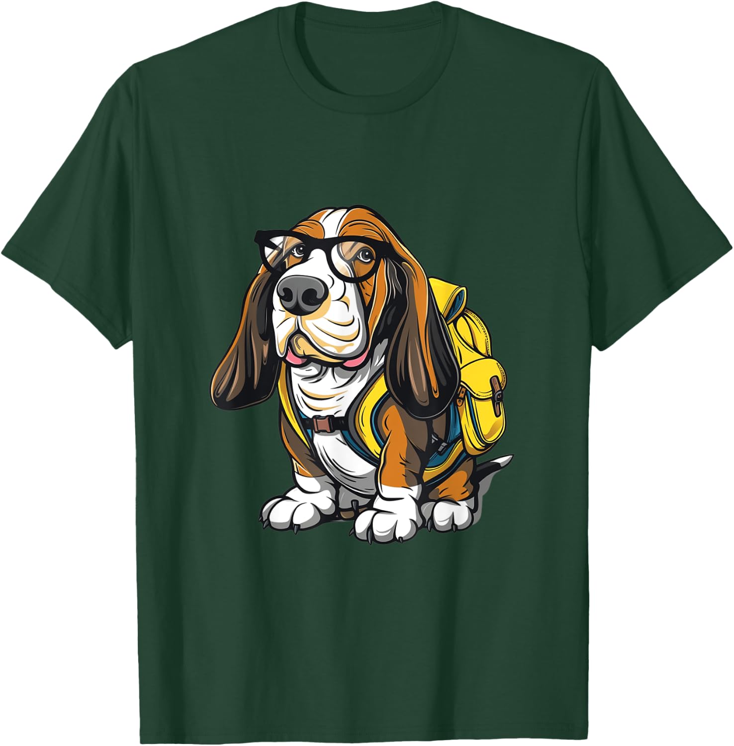 Bassett Hound Back To School Dog First Day Boys Girls Kids T-Shirt - T-Shirt | Forest