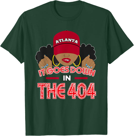 From 404 Atlanta Black Woman Afro Puffs Sassy T-Shirt - T-Shirt | Forest