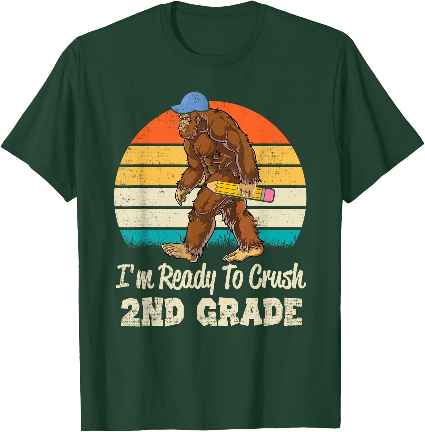 2nd Grade Bigfoot Sasquatch First Day Of School Second Grade T-Shirt - T-Shirt | Forest
