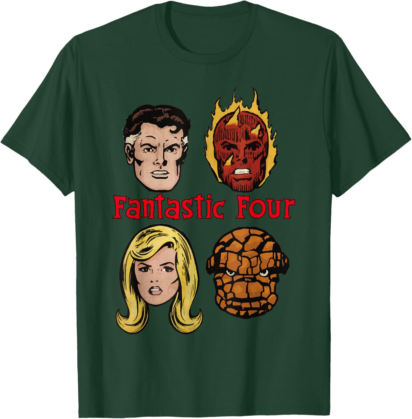 Marvel Fantastic Four Group Shot Comic Themed Poster T-Shirt - T-Shirt | Forest