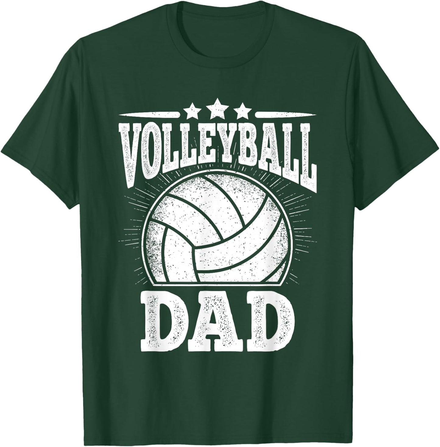 Funny Volleyball Dad Vintage Daddy Volleyball Player Men T-Shirt - T-Shirt | Forest