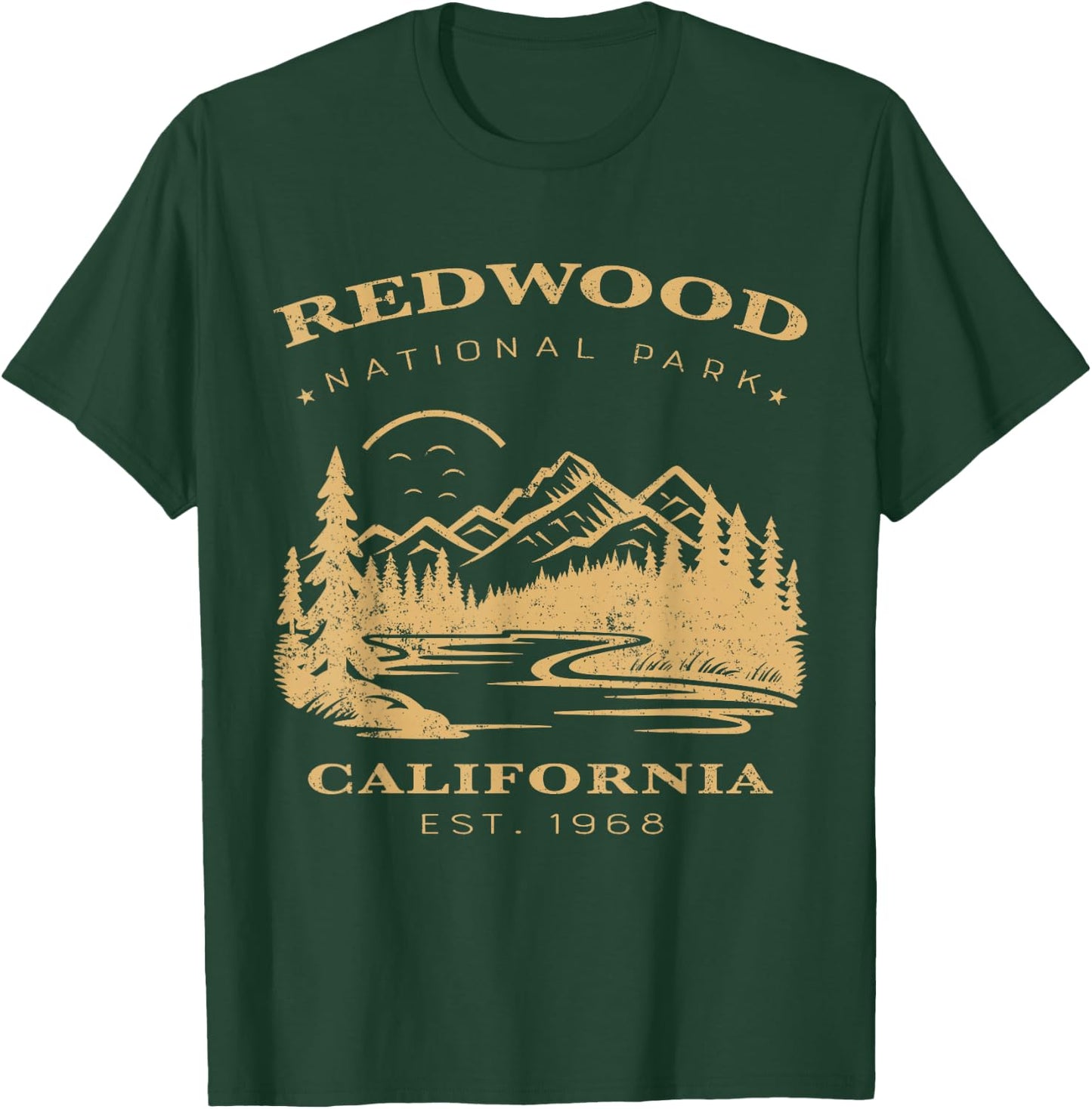 Retro Vintage Redwood National Park for kids Hiking Camping T-Shirt - T-Shirt | Forest