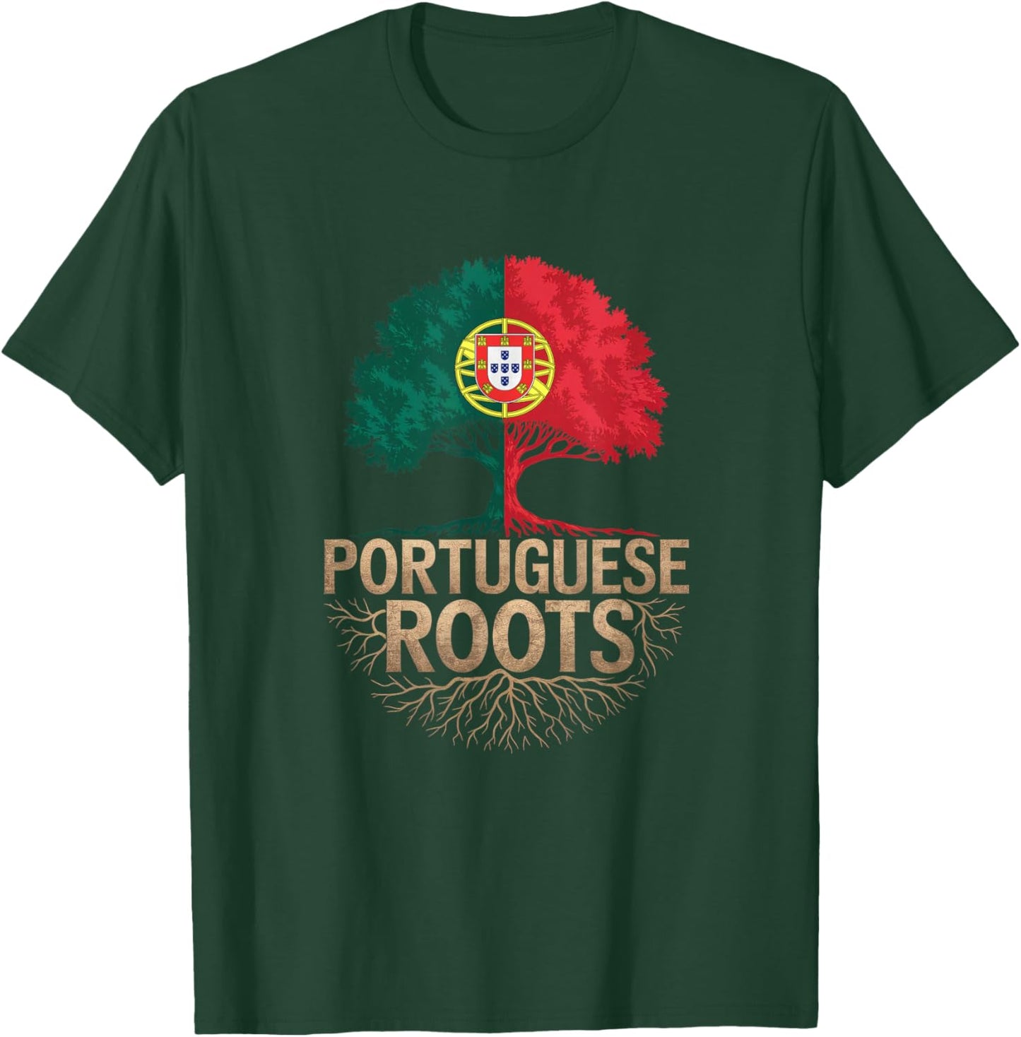 Portuguese Roots - Portugal Flag Colors Family Tree Souvenir T-Shirt - T-Shirt | Forest