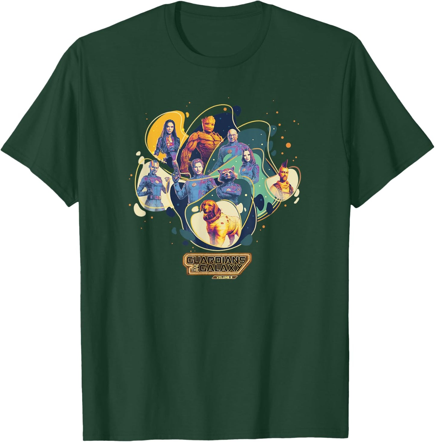 Marvel Guardians of the Galaxy Vol. 3 Cosmic Group Shot T-Shirt - T-Shirt | Forest