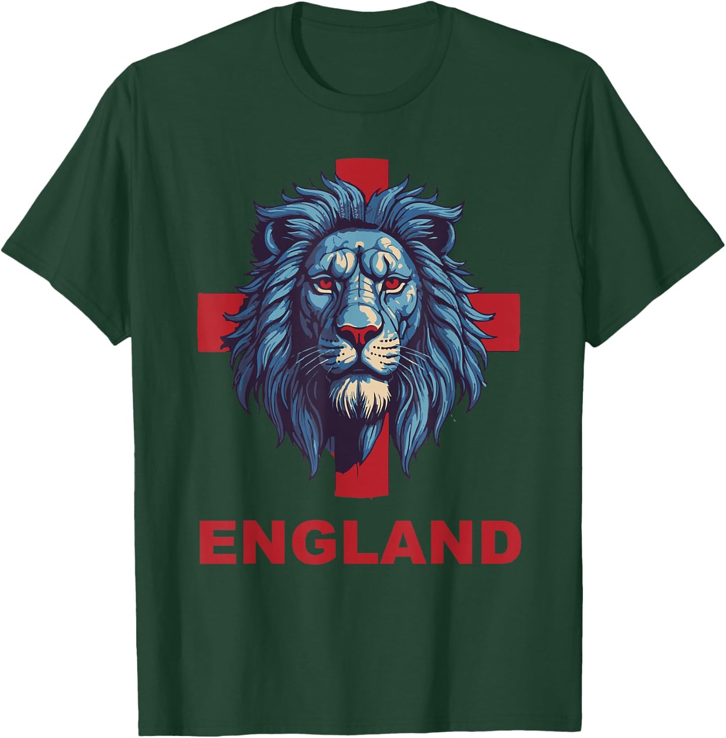 Lion Head Blue Outfit for English Apparel Lover the England T-Shirt - T-Shirt | Forest