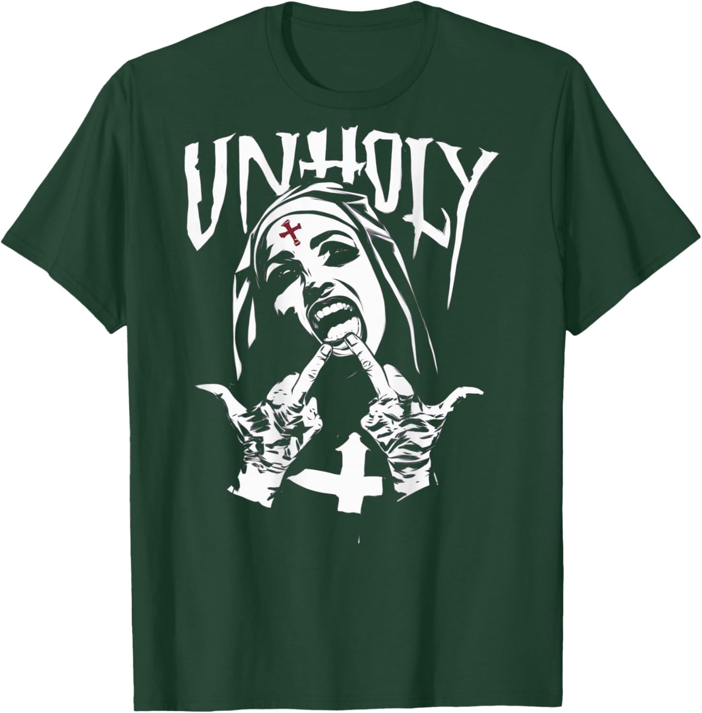 Provocative and Expressive - Rebellious Fashion UNHOLY T-Shirt - T-Shirt | Forest