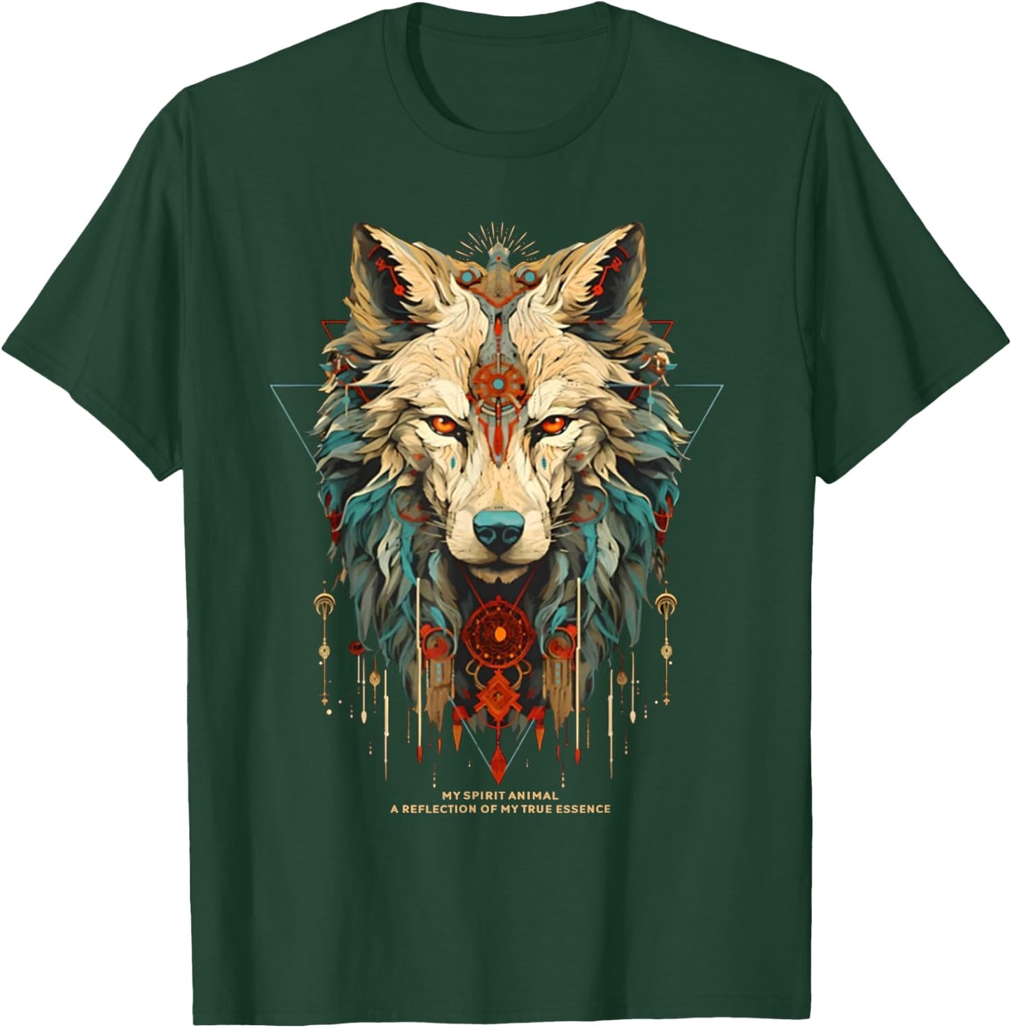 Wolf Spirit Animal Sacred Shaman Native American Clan T-Shirt - T-Shirt | Forest