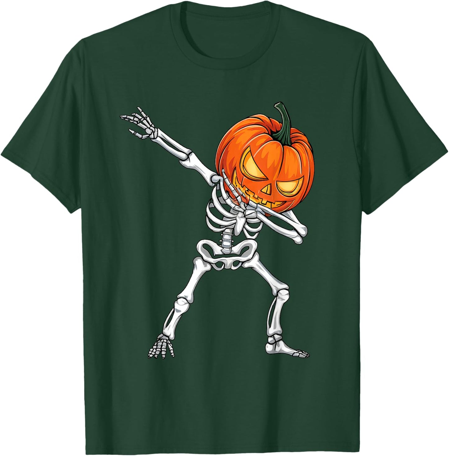 Dabbing Pumpkin Skeleton Halloween Dab Boys Teen Toddler Kid T-Shirt - T-Shirt | Forest