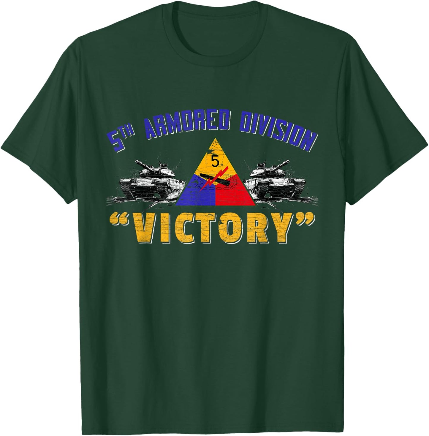 Veteran 5th Armored Division Victory Vintage Gifts T-Shirt - T-Shirt | Forest