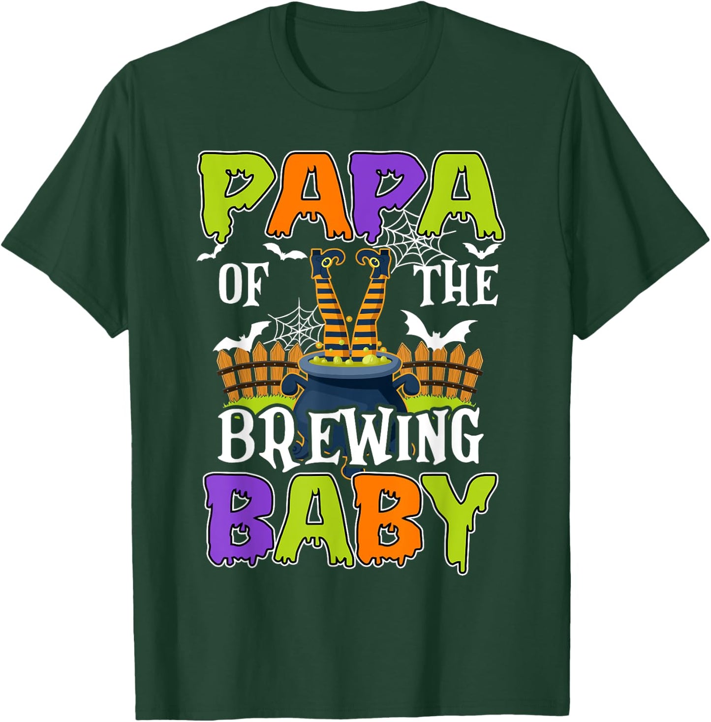 Papa Of The Brewing Baby Halloween Witch Baby Funny T-Shirt - T-Shirt | Forest