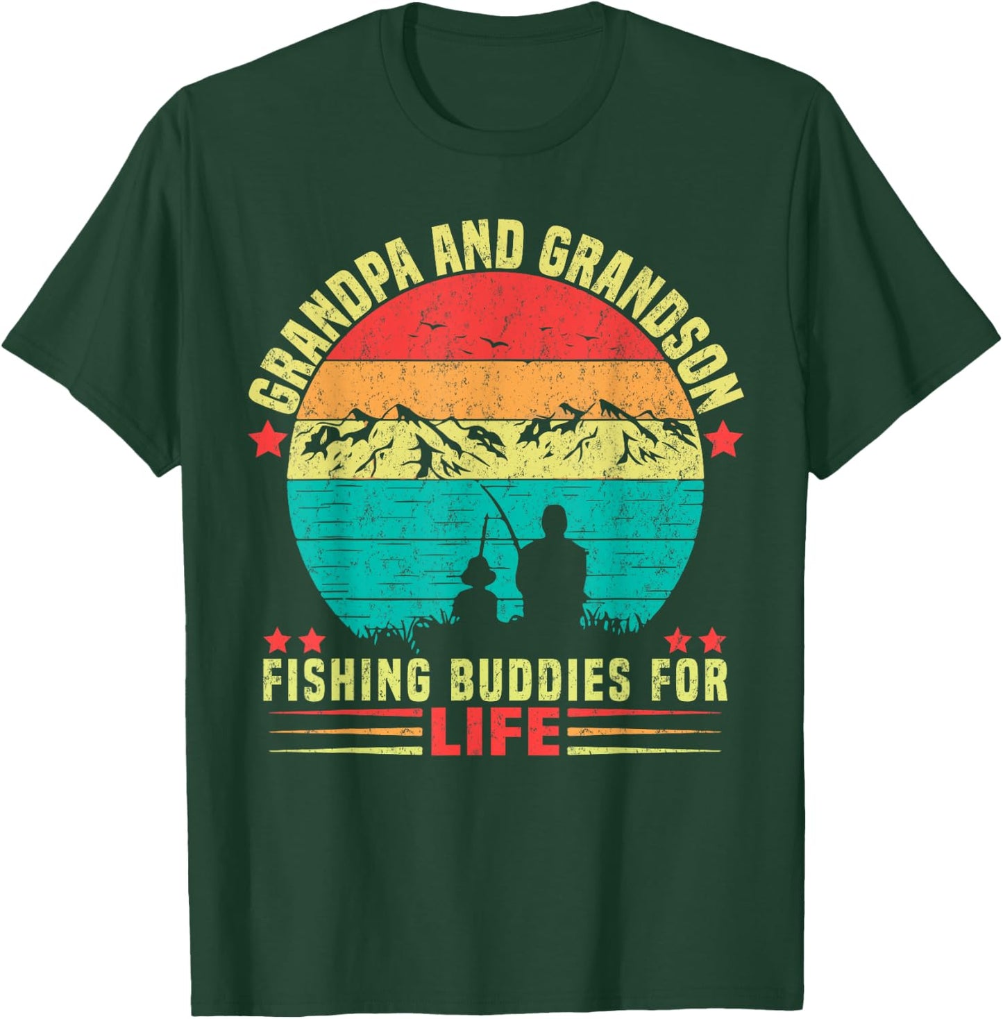 Grandpa And Grandson Fishing Buddies For Life T-Shirt - T-Shirt | Forest