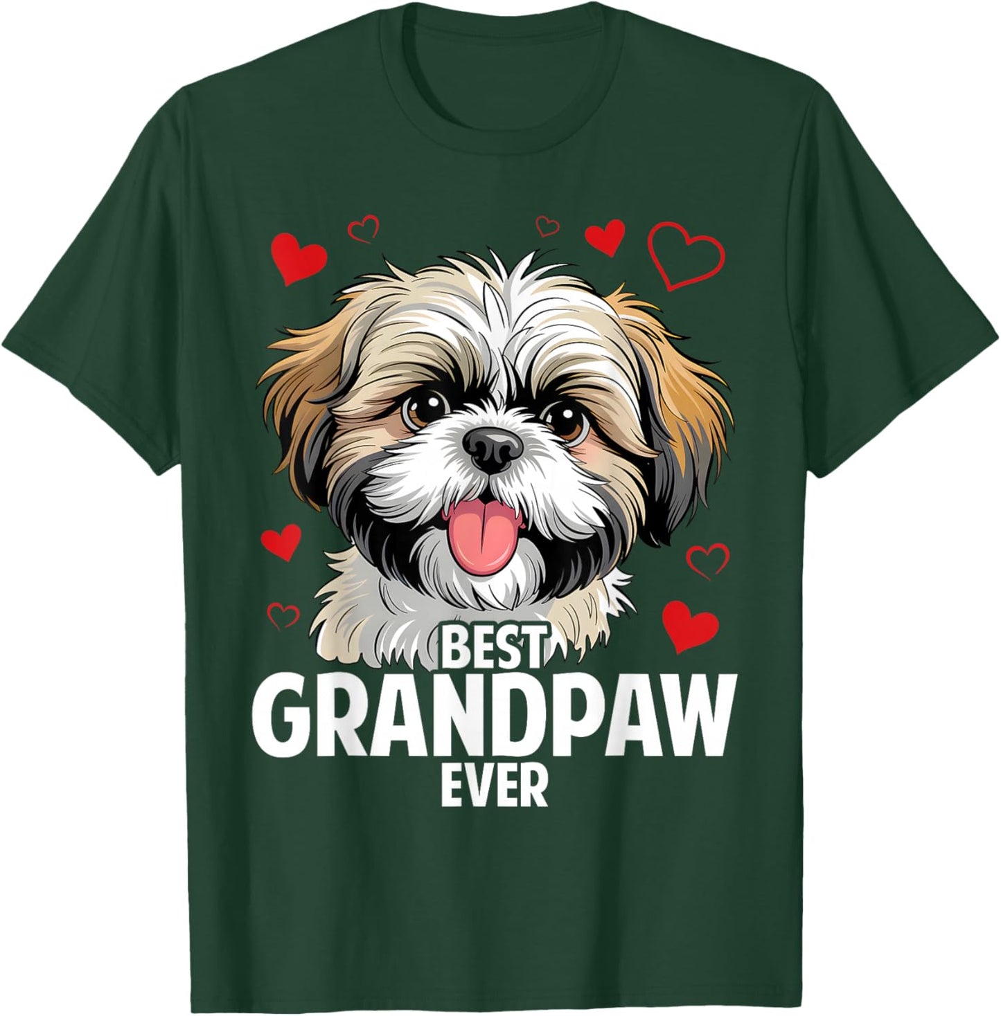 Best Grandpaw Ever Shih Tzu Dog Grandpa T-Shirt - T-Shirt | Forest