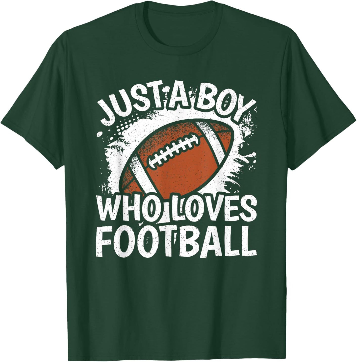 Just A Boy Who Loves Football American Football Boys Kids T-Shirt - T-Shirt | Forest