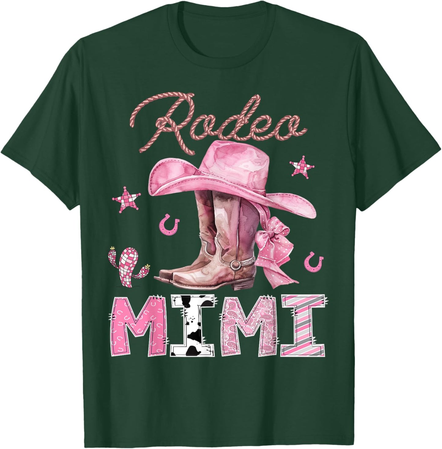 Rodeo Mimi Pink Boots Coquette CowGirl Birthday Party T-Shirt - T-Shirt | Forest