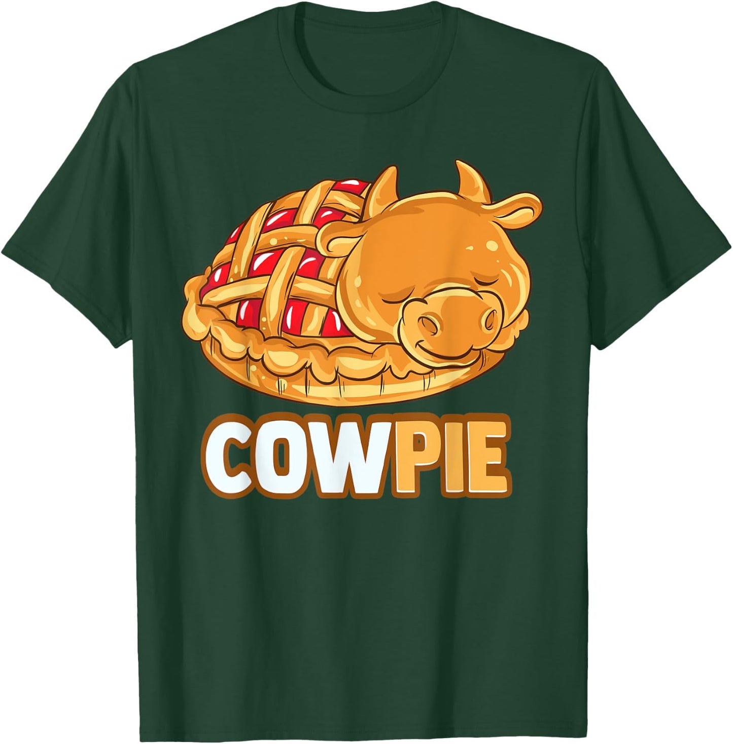 Funny Cowpie Food Crufty Food Lover Cow Animal Cattle T-Shirt - T-Shirt | Forest